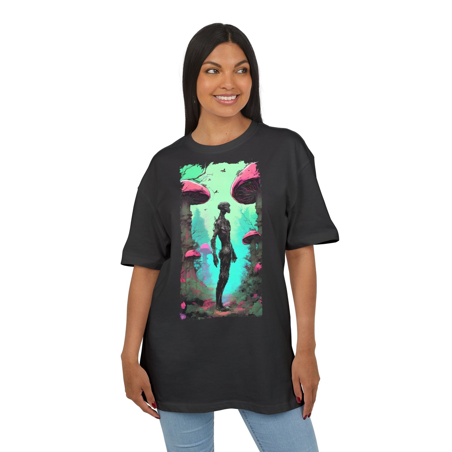 Psychedelic Mushroom Tee, Unisex Oversize Shirt, Trendy Graphic T-shirt, Casual Wear, Festival Attire, Unique Gifts