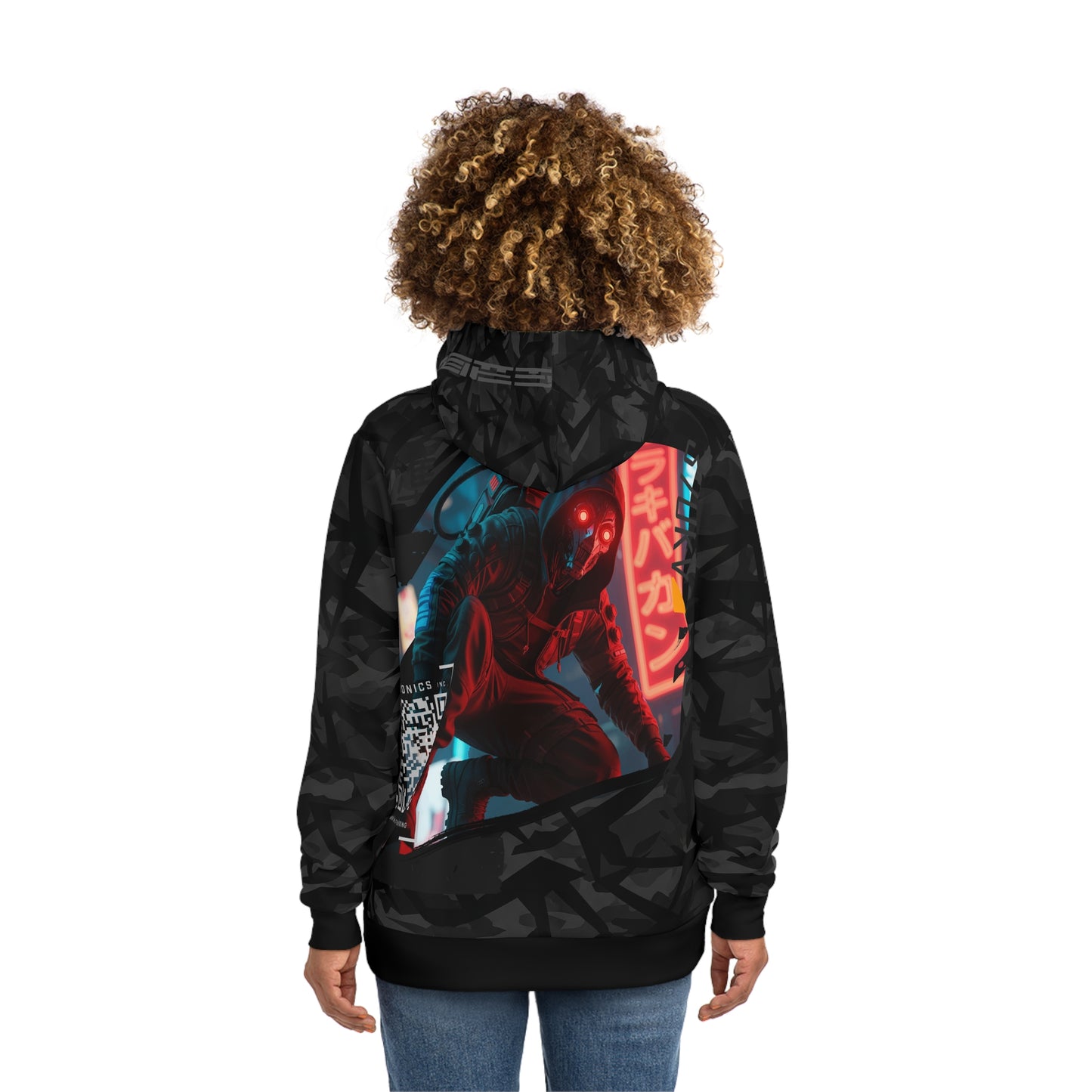 Futuristic Streetwear Hoodie, Urban Fashion, Cyberpunk Aesthetic, Stylish Outerwear for Youth, Gift for Gamers, Cool Graphic Sweatshirt