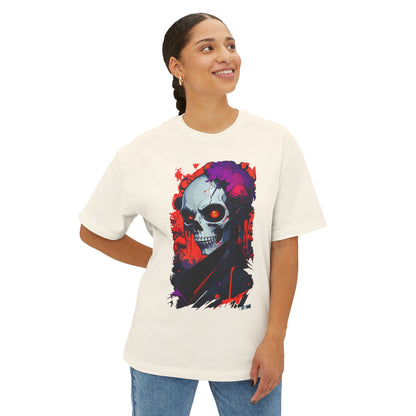Edgy Skull Graphic Tee, Oversized T-Shirt for Casual Wear, Halloween Costume, Streetwear Fashion, Unisex Gift Idea