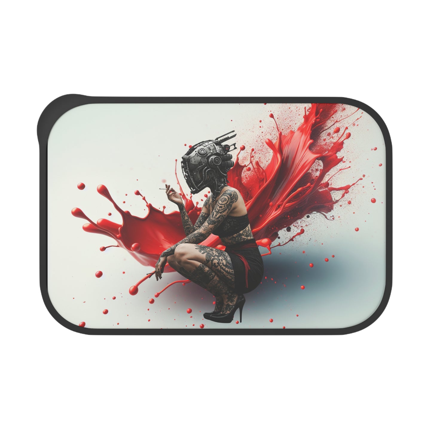 Edgy Bento Box with Band & Utensils | Unique Meal Prep Container, Art-Inspired Lunch Box, Cool Gift for Foodies