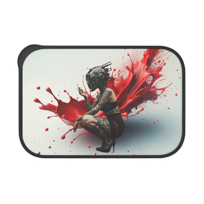 Edgy Bento Box with Band & Utensils | Unique Meal Prep Container, Art-Inspired Lunch Box, Cool Gift for Foodies