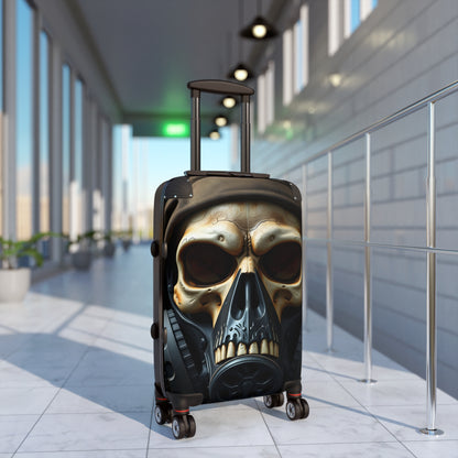 Skull Design Suitcase - Unique Travel Luggage, Stylish Carry-On, Halloween Bag, Gift for Travelers, Adventure Gear