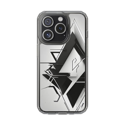 Clear Phone Case with Abstract Edgy Design Print