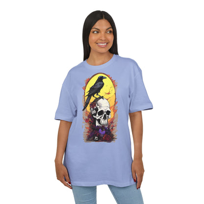 Gothic Raven & Skull Tee, Unisex Oversized Shirt, Edgy Halloween Fashion, Alternative Streetwear, Unique Graphic Tee, Perfect Gift