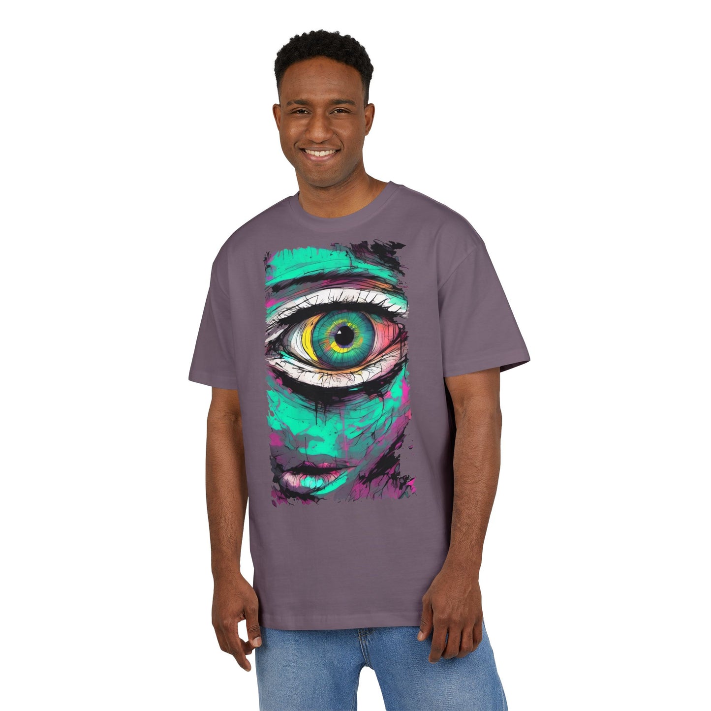 Stylish Eye Graphic Tee, Unisex Oversized T-Shirt, Casual Wear, Street Style, Gift for Art Lovers, Funky Apparel