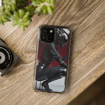 Cyber Design Magnetic Phone Case, Clear Mobile Cover, Gothic Style, Halloween Gift, Celestial Protection Accessory