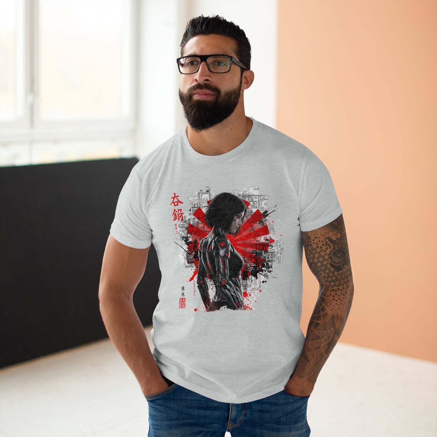 Cyber Samurai Graphic T-Shirt, Unisex Graphic Tee, Anime Shirt, Japanese Art T-Shirt, Gift for Nerds, Cosplay Apparel