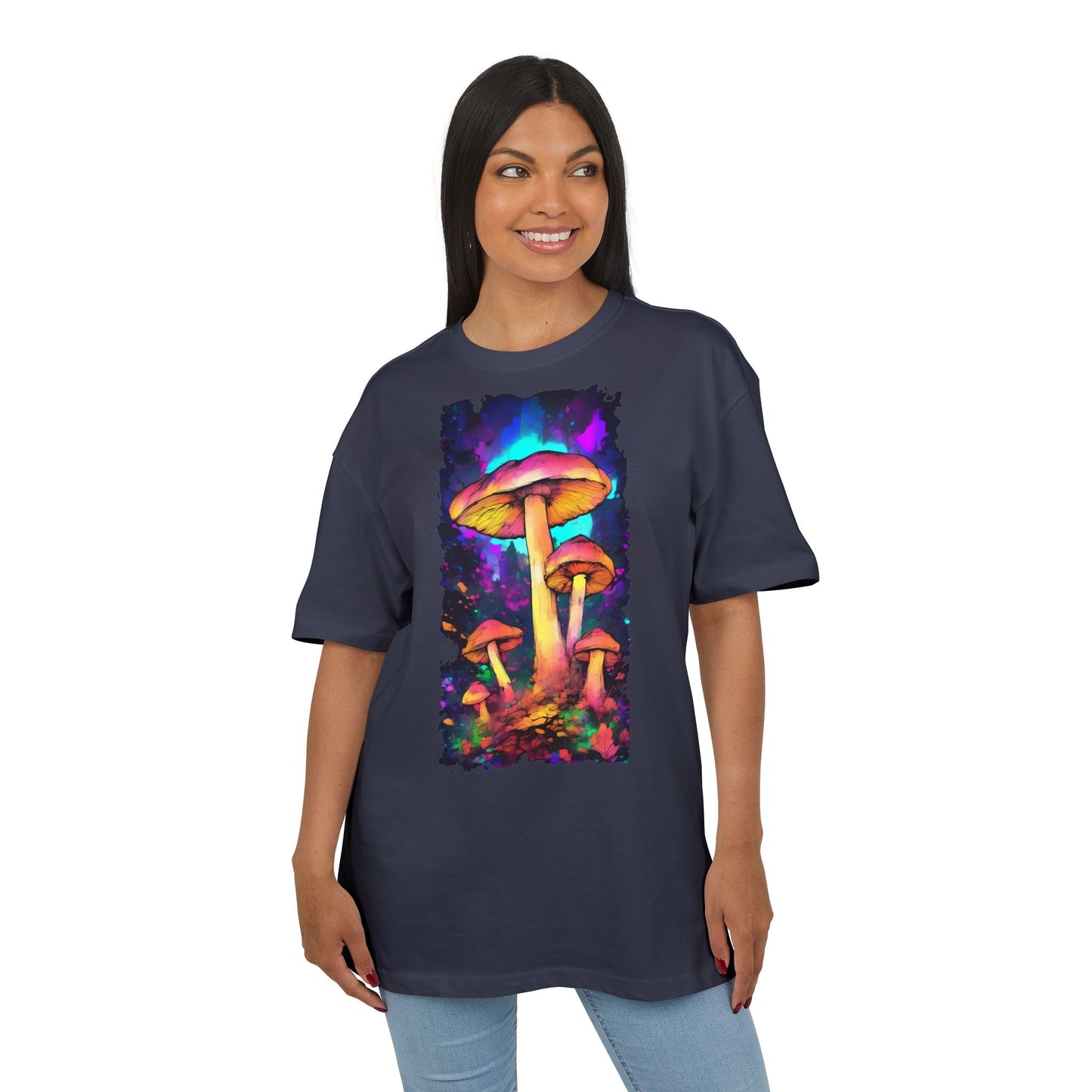 Psychedelic Mushroom Oversize Tee, Unisex Graphic Tee, Casual Summer Shirt, Gift for Nature Lovers, Festival Fashion