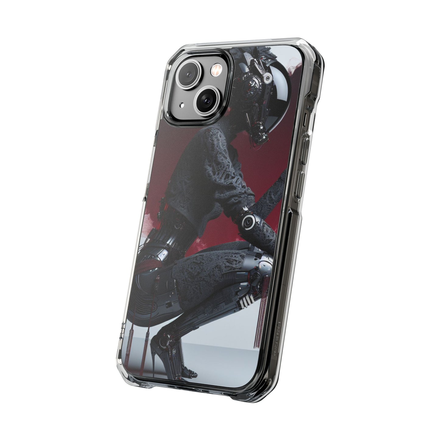 Cyber Design Magnetic Phone Case, Clear Mobile Cover, Gothic Style, Halloween Gift, Celestial Protection Accessory