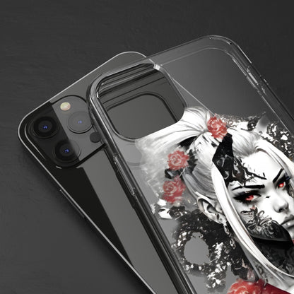 Artistic Clear Phone Case with Floral Design