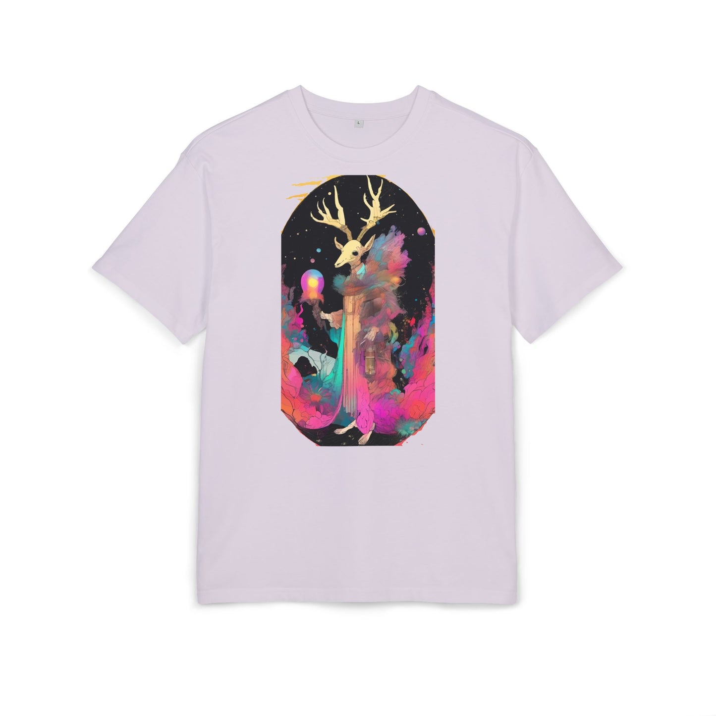 Cosmic Stag Unisex Oversize Tee | Bohemian Vibe T-Shirt, Fantasy Apparel, Unique Gift, Art-Inspired Fashion, Summer Style