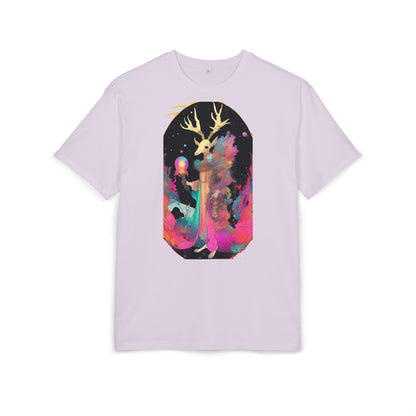 Cosmic Stag Unisex Oversize Tee | Bohemian Vibe T-Shirt, Fantasy Apparel, Unique Gift, Art-Inspired Fashion, Summer Style