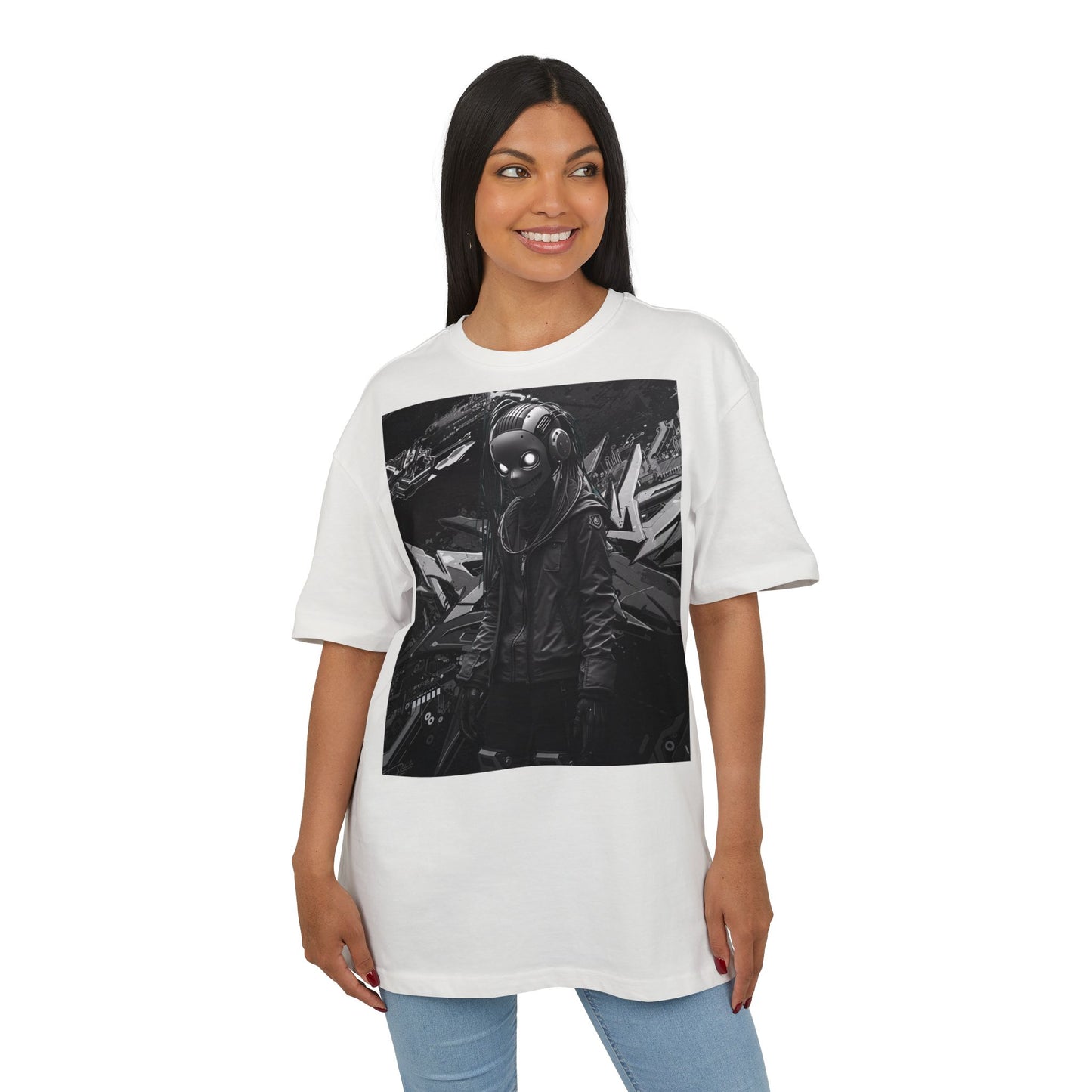 Urban Streetwear Oversize Tee - Futuristic Graphic Design