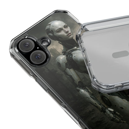 Futuristic Phone Case, Clear Impact Case with Sci-Fi Design, Smartphone Protection, Cyberpunk Aesthetic, Gift for Tech Lovers