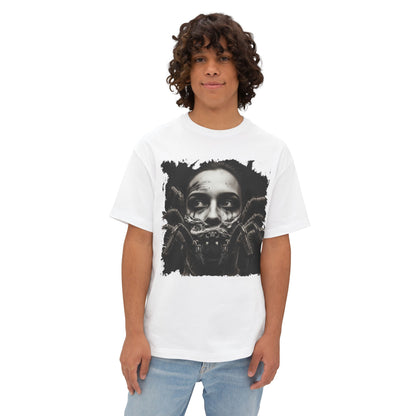 Eerie Spider Graphic Unisex Boxy Tee, Creepy Shirt for Halloween, Casual Wear, Street Fashion, Unique Gift for Spooky Season