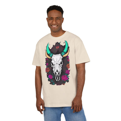 Bohemian Skull Graphic Tee, Unisex Heavy Oversize Tee, Cool Graphic T-Shirt, Festival Fashion, Casual Wear, Unique Gift Idea