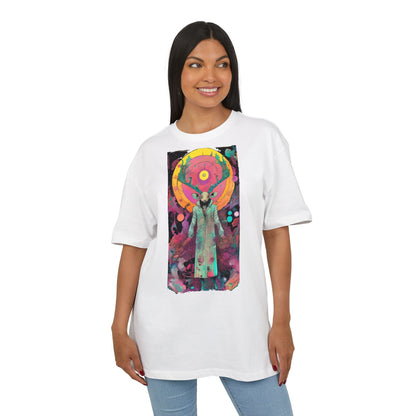 Vibrant Artistic Oversize Tee - Unisex Heavyweight T-Shirt, Bohemian Style, Gift for Art Lovers, Festival Wear, Casual Chic