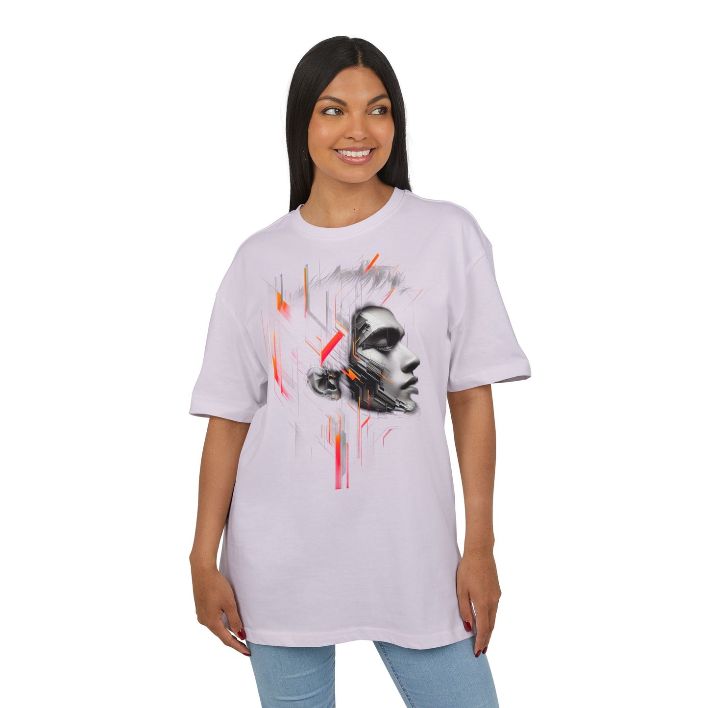 Artistic Oversize Tee - Modern Abstract Design