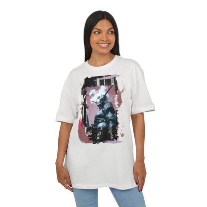 Unisex Heavy Oversize Tee featuring Samurai Art, Streetwear Graphic Tee, Gift for Him/Her, Casual Wear, Anime Inspired Fashion