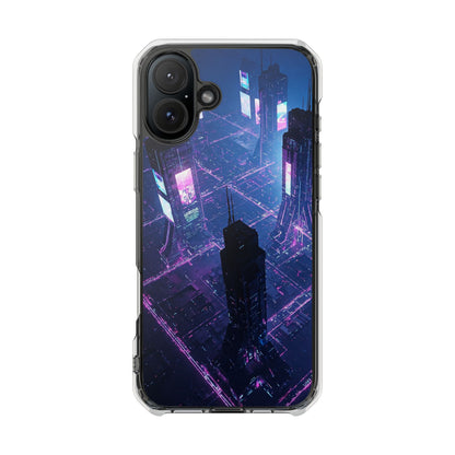 Futuristic Cityscape Phone Case, Customizable Clear Impact Case, Gift for Tech Lovers, Unique Phone Accessory, Aesthetic Cell Phone Cover