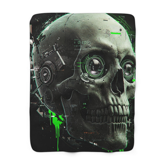 Gamer Skull Sherpa Fleece Blanket - Cozy & Stylish for Nerds