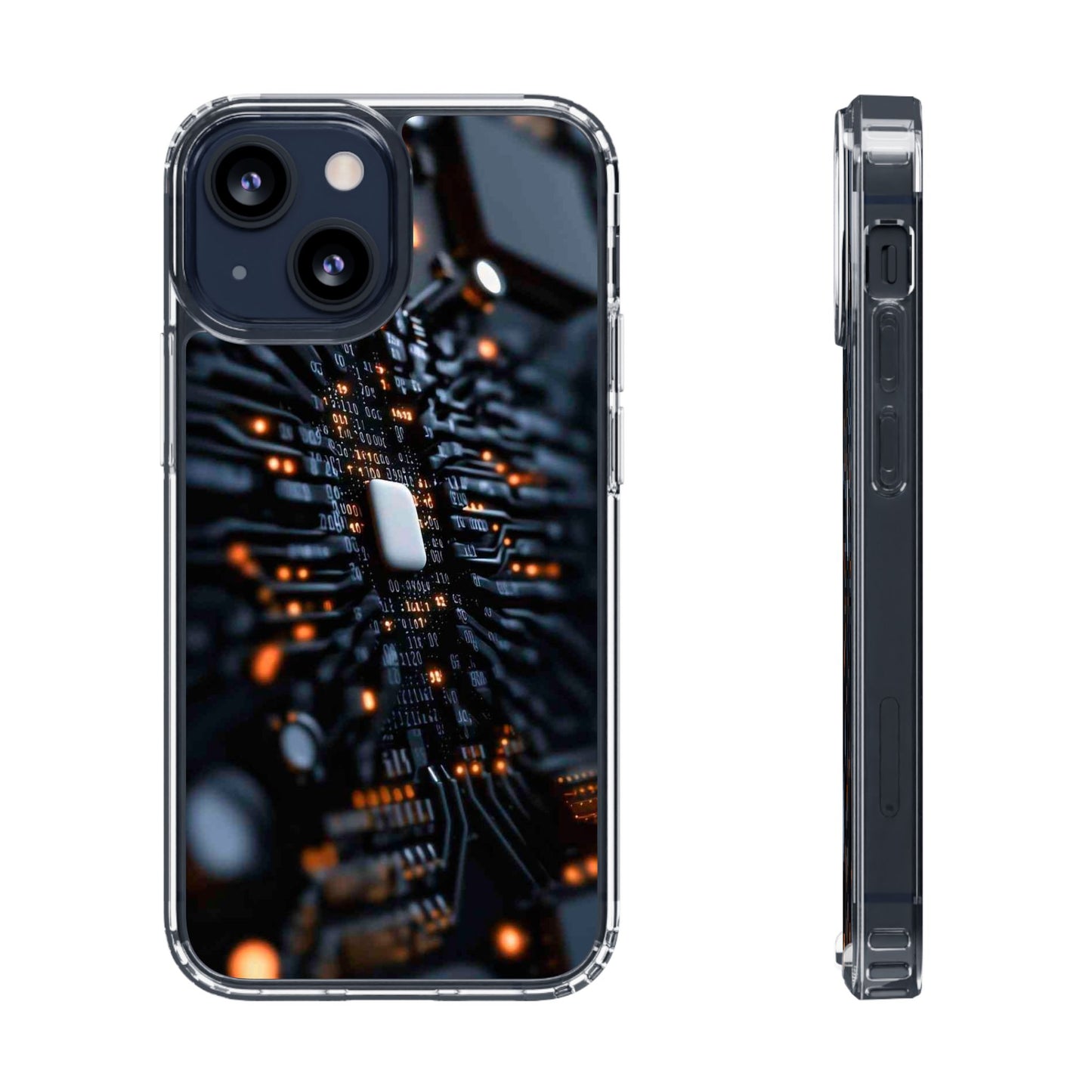 Clear Phone Case with Cyber Print
