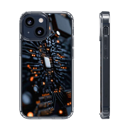 Clear Phone Case with Cyber Print