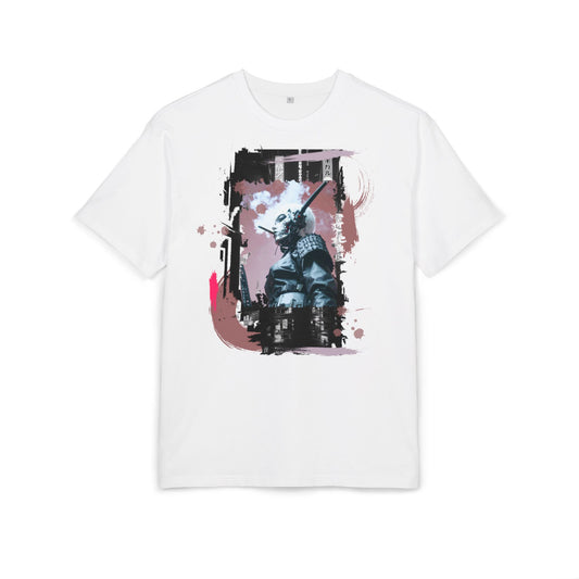 Unisex Heavy Oversize Tee featuring Samurai Art, Streetwear Graphic Tee, Gift for Him/Her, Casual Wear, Anime Inspired Fashion