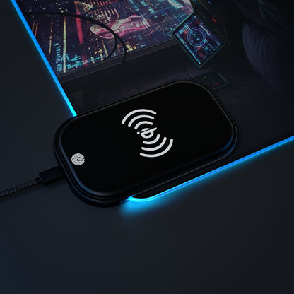 LED Gaming Mouse Pad with Wireless Charging - Futuristic Gamer Desk Accessory, RGB Desk Mat, Gaming Setup Decor, Perfect for Gifts