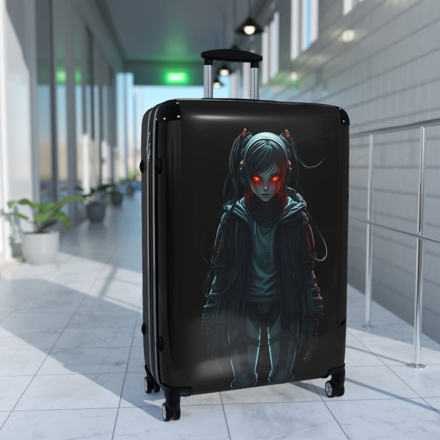 Stylish Travel Suitcase with Cyber Design - Perfect for Adventurers