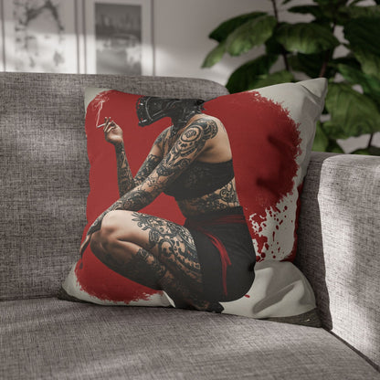 Edgy Tattoo Art Pillowcase | Boho Decor, Home Accent, Gift for Her, Trendy Cushion, Festival Style
