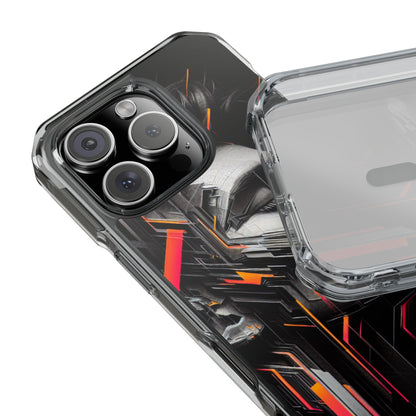 Magnetic Clear Impact Cases with Abstract Graphic, Stylish Phone Protection, Modern Gift for Tech Lovers, Unique Case