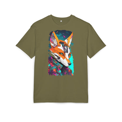 Futuristic Fox Design Unisex Oversize Tee, Graphic Tee, Cool T-Shirt, Unique Gift, Casual Wear