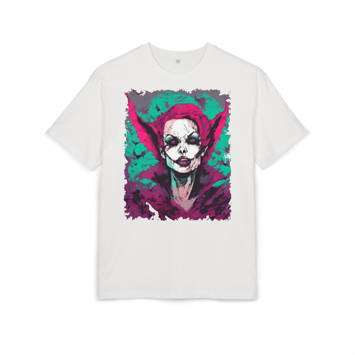 Eerie Portrait Unisex Oversized Tee | Unique Graphic Shirt for Halloween, Gift for Horror Fans, Scary Tee, Alternative Fashion