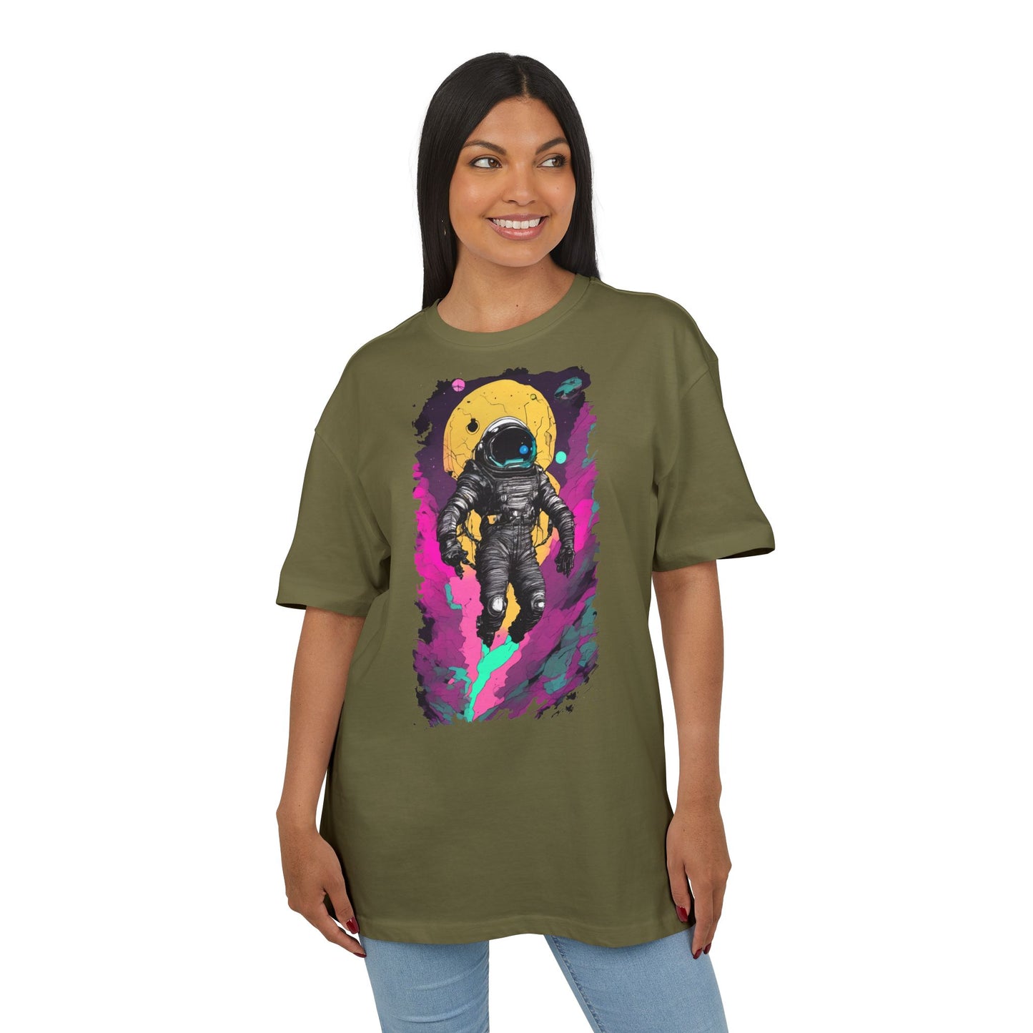 Cosmic Astronaut Tee, Unisex Oversize Tee, Space Graphic Shirt, Retro Astronaut T-Shirt, Gift for Space Lovers, Unique Graphic Tee