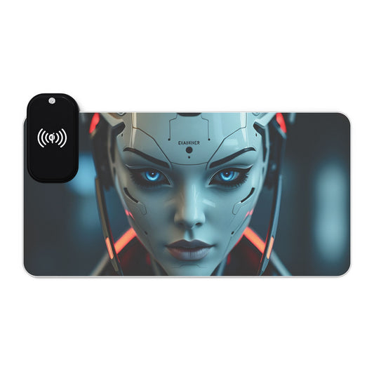 LED Gaming Mouse Pad with Wireless Charging - Futuristic Design for Gamers, Desk Accessory, Tech Gift, Gaming Setup