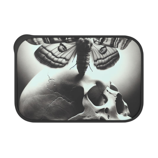 Gothic Bento Box with Utensils | Unique Skull & Moth Design | Eco-Friendly Lunch Container, Meal Prep Box, Halloween Gift