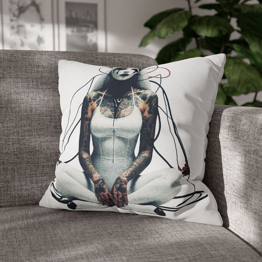 Unique Artistic Pillowcase with Futuristic Design, Decorative Cushion Cover for Home Decor, Gift for Art Lovers, Cozy Living Room Accessory