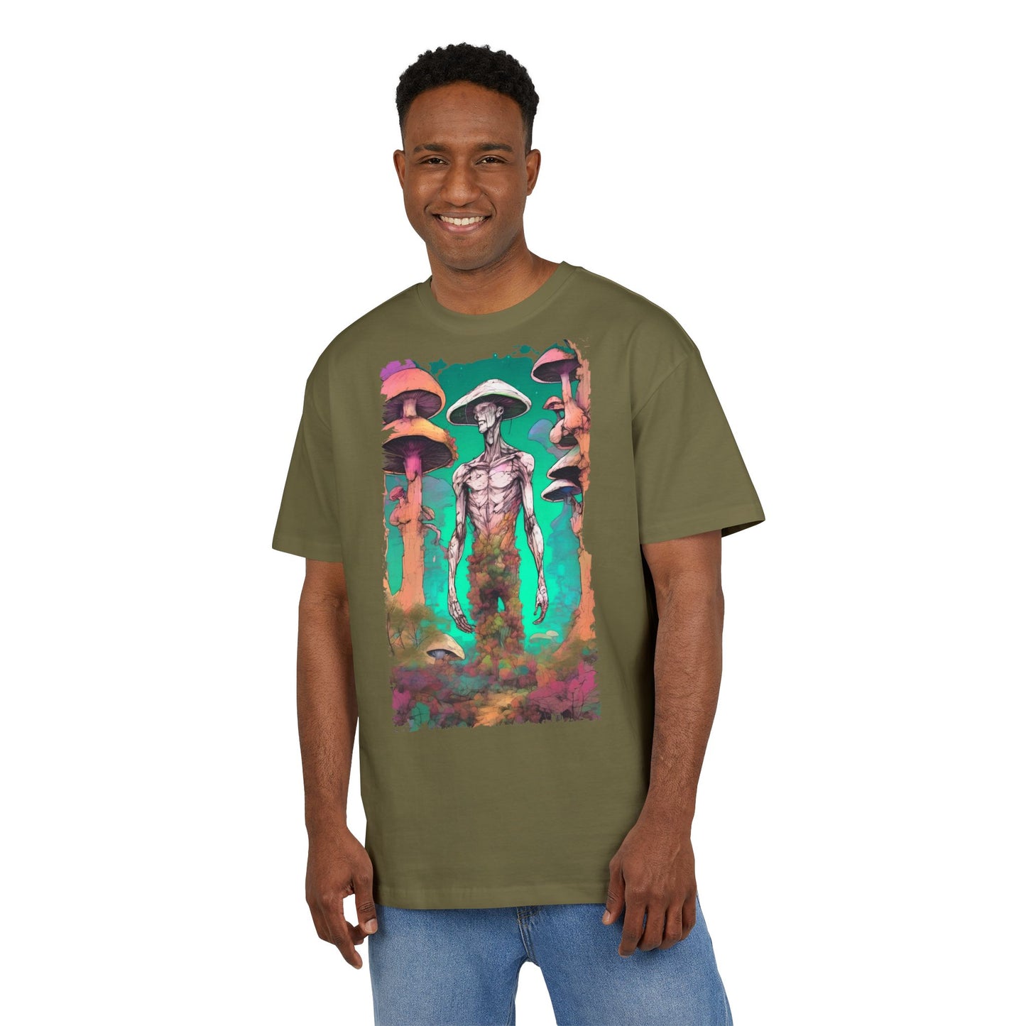 Psychedelic Alien Oversize Tee, Unisex Graphic T-Shirt, Casual Streetwear, Gift for Sci-Fi Lovers, Festival Apparel