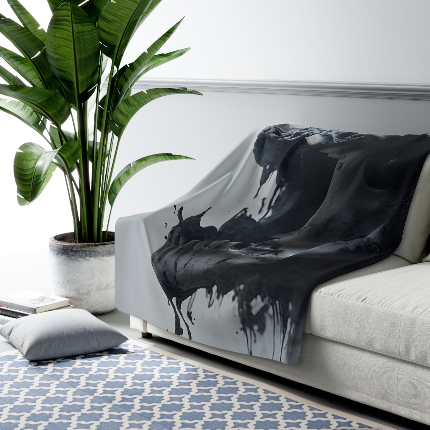 Gothic Skull Sherpa Fleece Blanket - Cozy Aesthetic Home Decor