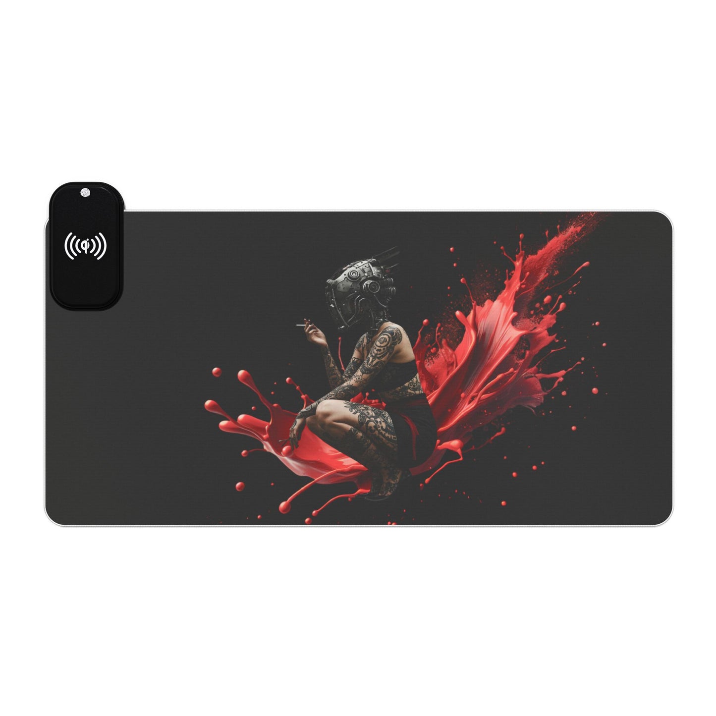 LED Gaming Mouse Pad with Wireless Charging, Gamer Desk Essentials, Backlit Mouse Mats, RGB Light Desk Pad, Cool Tech Gadgets