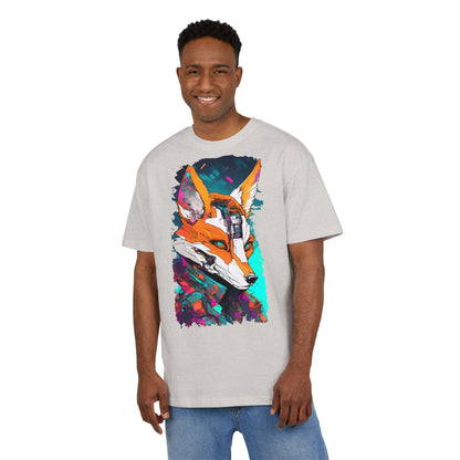 Futuristic Fox Design Unisex Oversize Tee, Graphic Tee, Cool T-Shirt, Unique Gift, Casual Wear