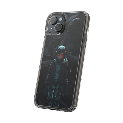 Futuristic Clear Phone Case with Cyberpunk Design - Edgy and Stylish