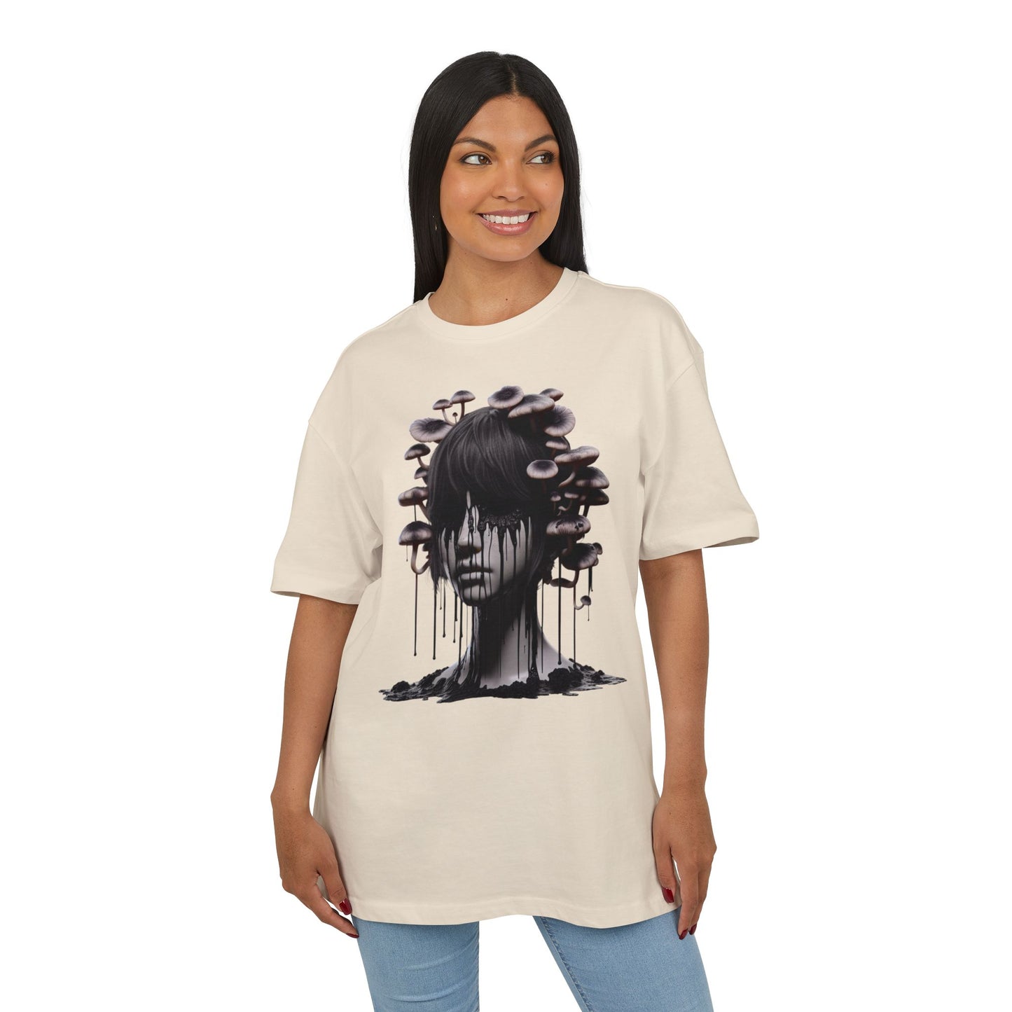 Mystical Mushroom Graphic Unisex Heavy Oversize Tee