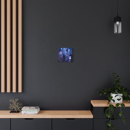 Futuristic Art Canvas, Urban Wall Decor, Retro Digital Print, Cyberpunk Artwork, Modern Home Aesthetic