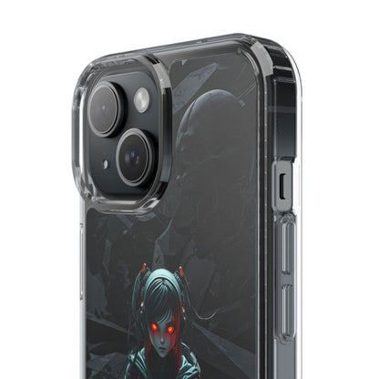Futuristic Clear Phone Case with Cyberpunk Design - Edgy and Stylish