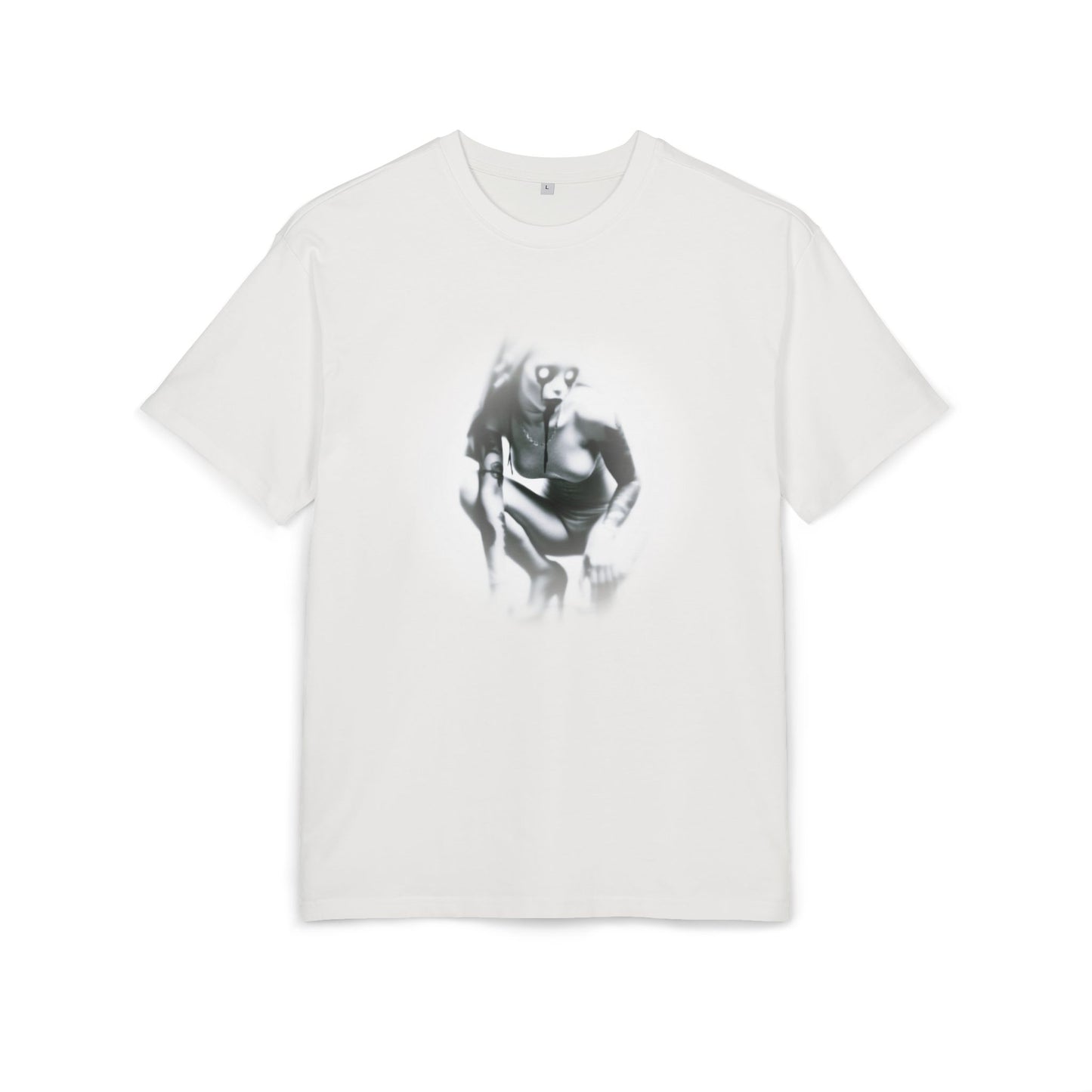 Stylish Unisex Heavy Oversize Tee with Artistic Graphic - Horror Design