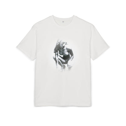 Stylish Unisex Heavy Oversize Tee with Artistic Graphic - Horror Design