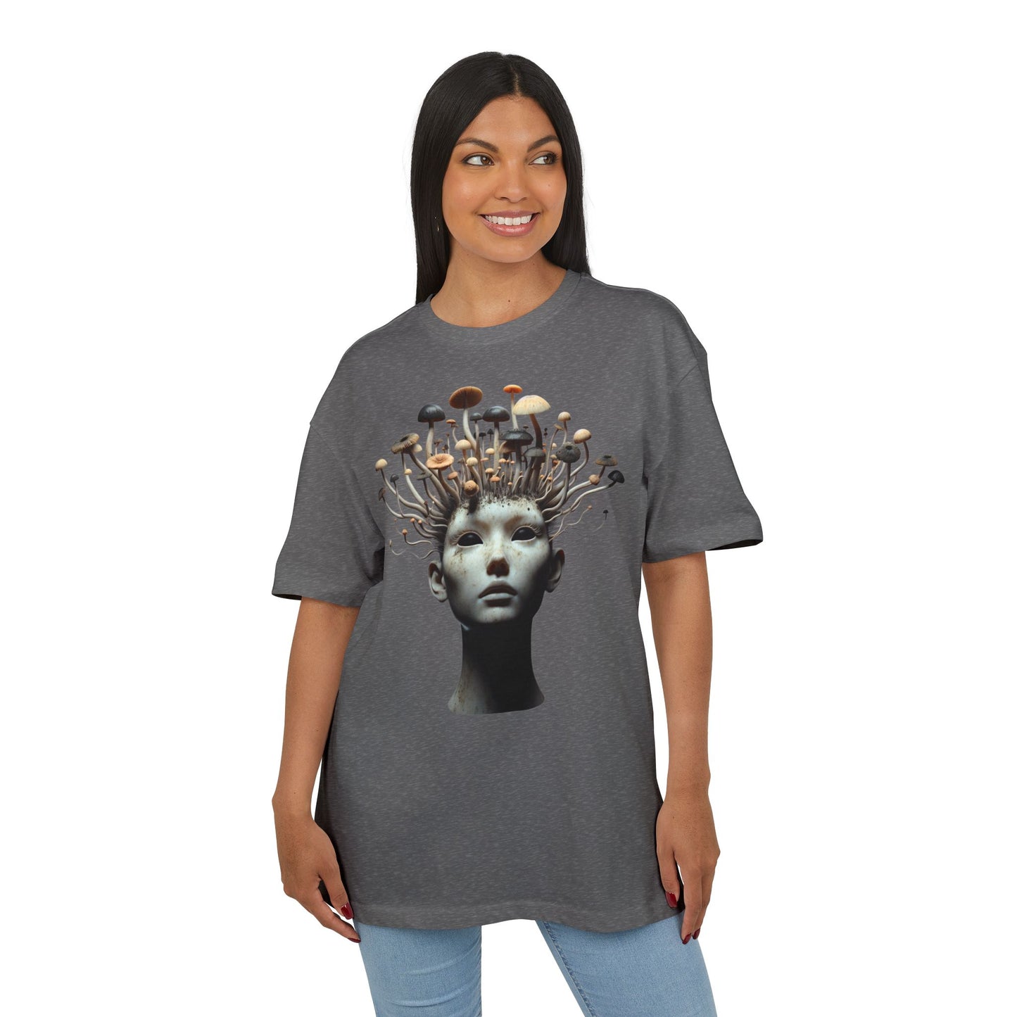 Unisex Heavy Oversize Tee - Artistic Mushroom Graphic Tee