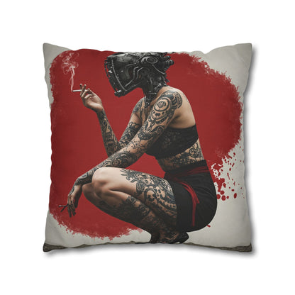 Edgy Tattoo Art Pillowcase | Boho Decor, Home Accent, Gift for Her, Trendy Cushion, Festival Style